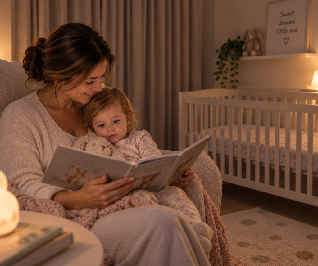 Mum reading a bedtime story to her baby before sleep. why does my baby waking every 2 hours at night?